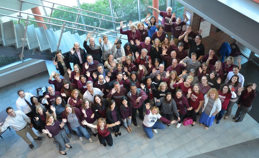 Faculty and staff on Maroon Monday