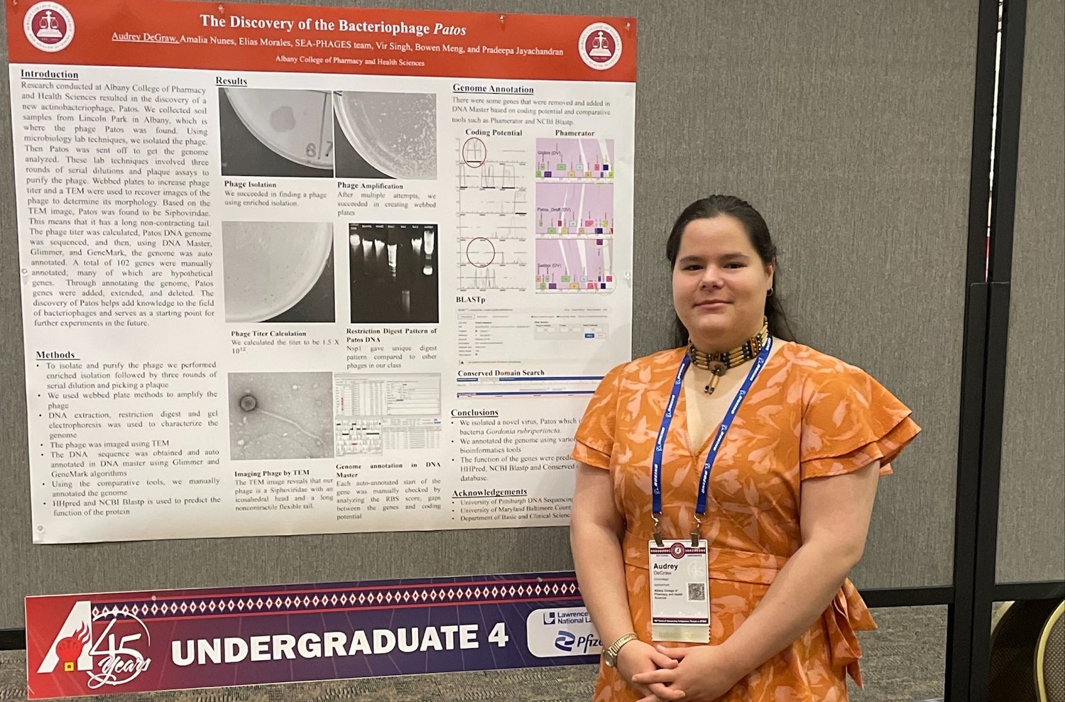 ACPHS Sophomore Audrey DeGraw presents research at AISES conference