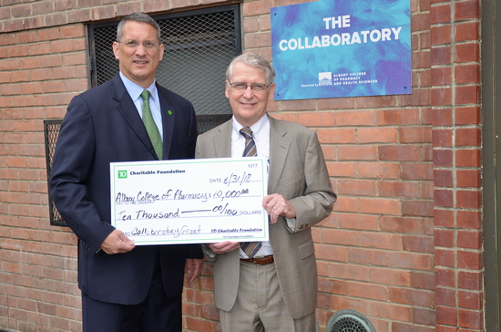 TD Bank's James Gaspo Presents ACPHS President Greg Dewey with a Donation to The Collaboratory