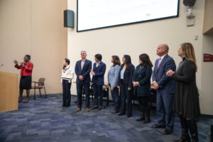 State of the College Pillar Leaders stand in front of audience