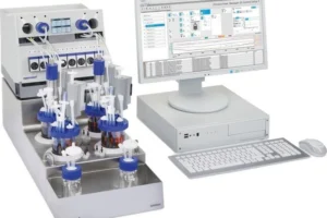 DASbox parallel bioreactor system running small-scale fermentation experiments.