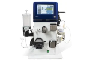 ÄKTA Flux system performing tangential flow filtration and buffer exchange.