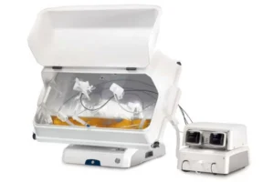 WAVE rocking bioreactor with single-use bag for scalable suspension cell growth.