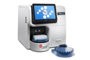 Vi-CELL BLU automated analyzer counting cells and measuring viability.