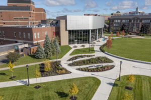 Aerial shot of ACPHS campus grounds