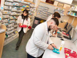 Alanna Sarno and Jan Rivera Guerra in Mock Pharmacy