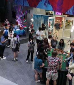 Students participating in casino night 