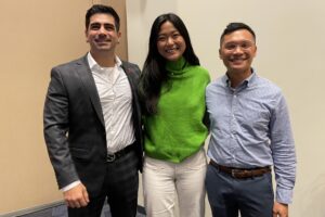 Alumni David Hughes '16, Soo Kang '23 and Ryan Guilaran '18