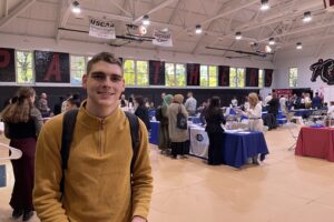 Student Tobias LaFountain at the Career Fair