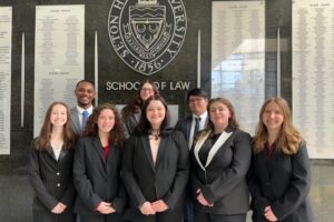 Mock Trial Team at Seton Hall University for regional competition, February 2025