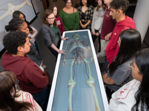 Nicole Shakerly with students in Health Sciences classroom
