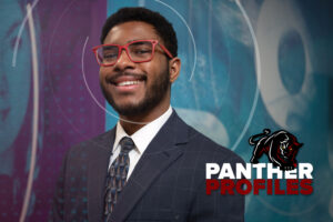 BS in Public Health student Jonathan Braithwaite in a Panther Profile frame