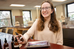 Student Racheal Lavigne in the Clinical Laboratory Sciences Lab