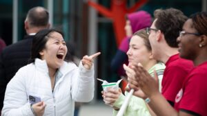 Students laugh at Springfest