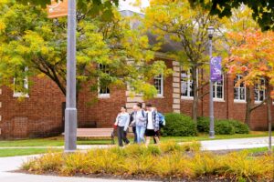 Students walking on campus