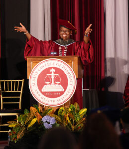 Toyin speaks at Inauguration ceremony