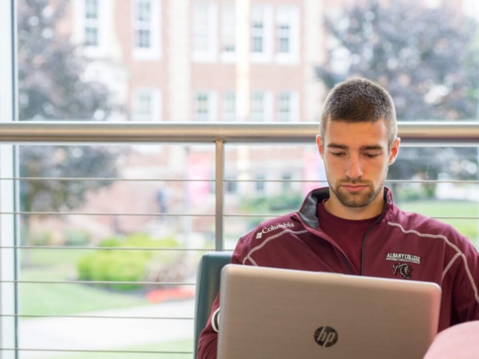 man with laptop computer