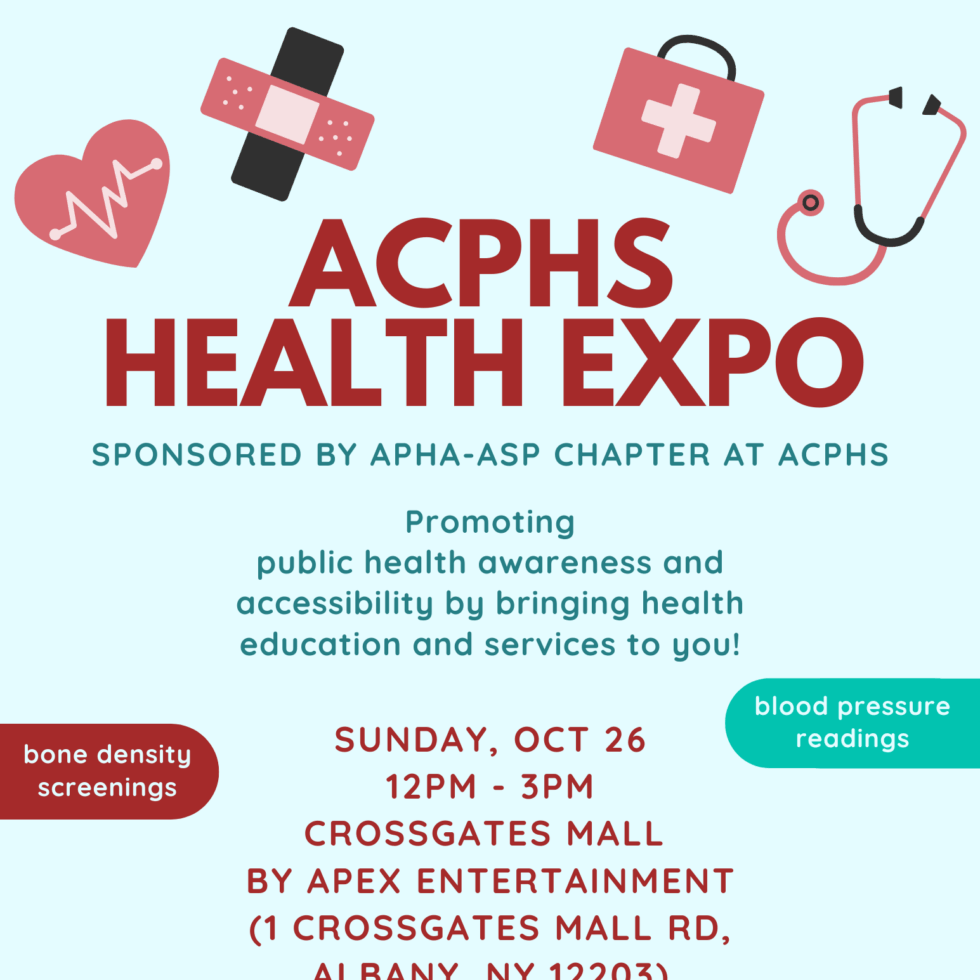 Flyer promoting the October 26 Health Expo at Crossgates Mall