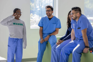 A group of WAUSM Medical students onsite in Freeport