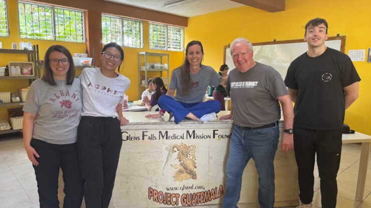 Dr. Emily Persson ’24; Christina Jung ’25; ACPHS’ Associate Professor Dr. Kate Cabral; Ben Graham’71; and Ty Rheaume ’25