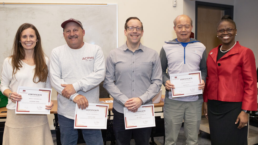 Four ACPHS employees honored for 15 years at the college
