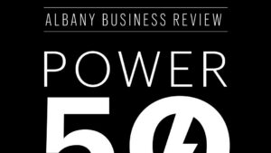 Albany Business Review black and white Power 50 logo
