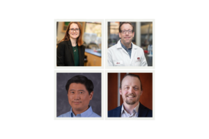 Life Sciences Associate Professor, Kelly Hallstrom, PhD; Chair of the Department of Life Sciences and Associate Professor, Eric Yager, PhD; Pharmaceutical Sciences Associate Professor, Andy Zheng, PhD; and Life Sciences Professor, Ross Krawczyk, PhD 