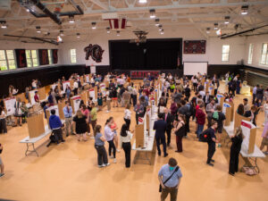 Overview shot of gym at 2026 research symposium